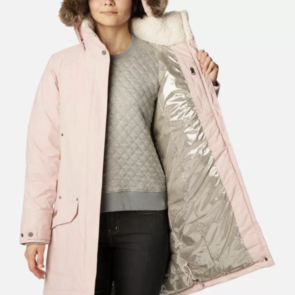 🩷New Luxe Columbia Women's L Icelandite TurboDown Jacket Parka Snow Omni-Heat